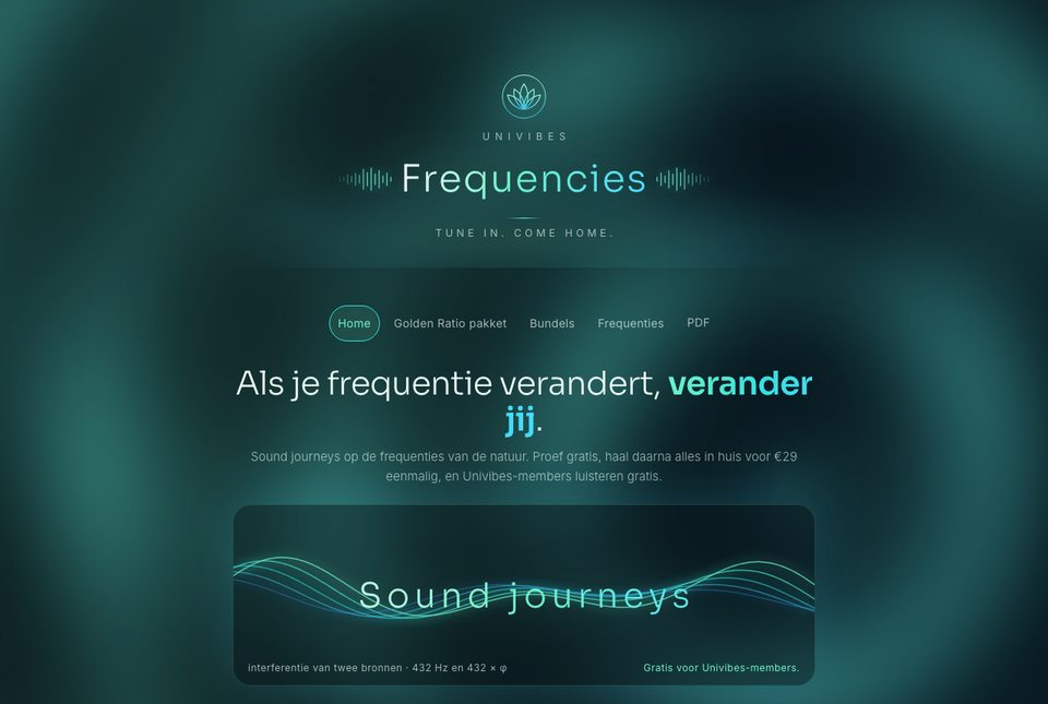 Univibes Frequencies · home